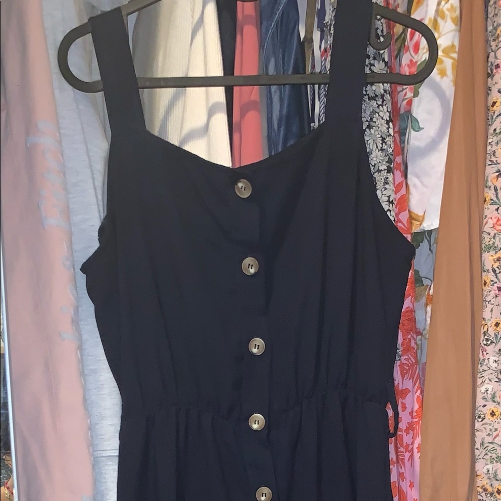 Long button up dress with bottom slit